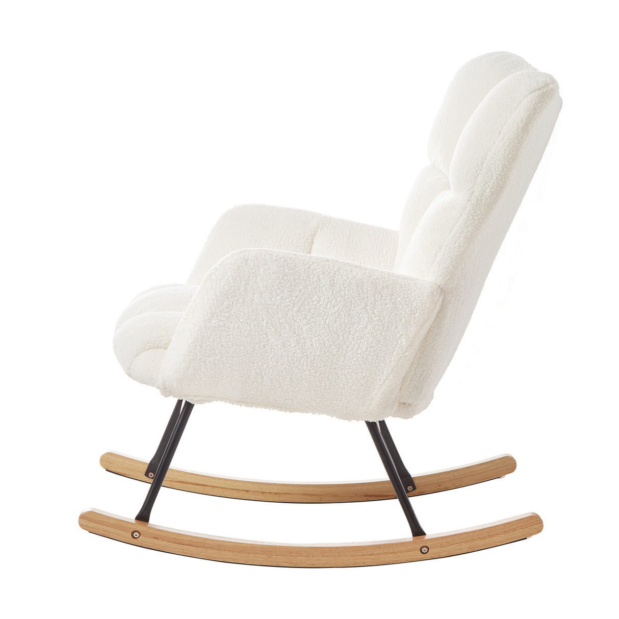 White Upholstered Rocking Chair | OROA