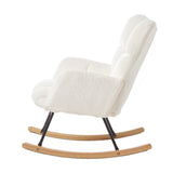 White Upholstered Rocking Chair | OROA