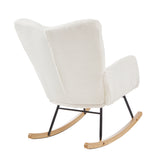White Upholstered Rocking Chair | OROA