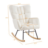 White Upholstered Rocking Chair | OROA
