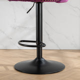 Purple Adjustable Swivel Velvet Bar Stools (2) | OROA