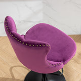 Purple Adjustable Swivel Velvet Bar Stools (2) | OROA