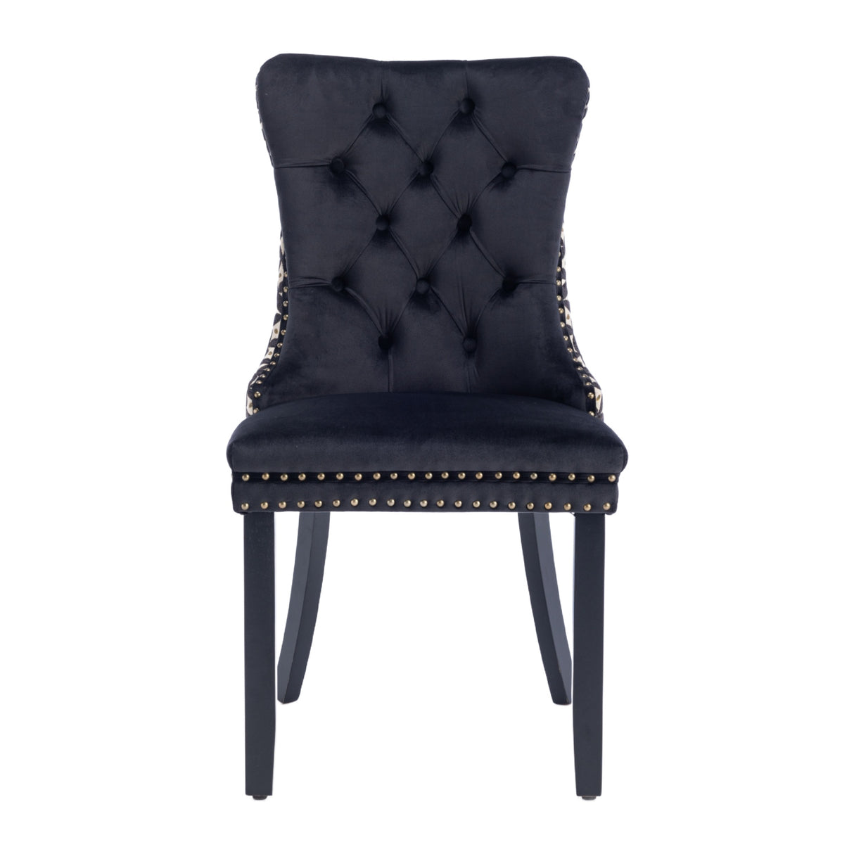 Black Velvet Tufted Dining Chair Set (2) | OROA