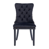 Black Velvet Tufted Dining Chair Set (2) | OROA