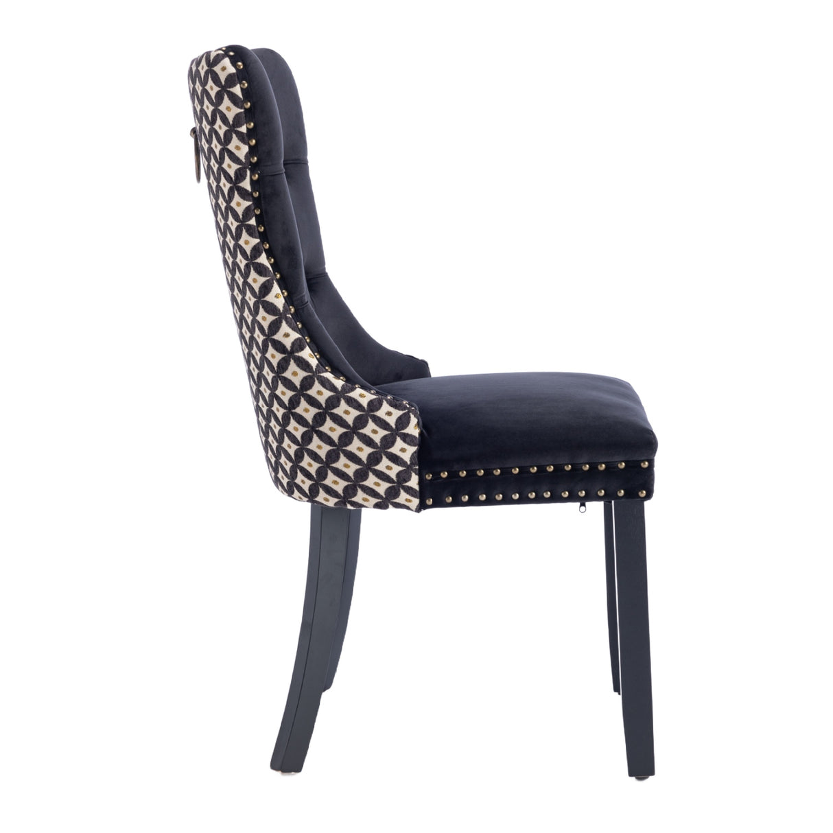 Black Velvet Tufted Dining Chair Set (2) | OROA