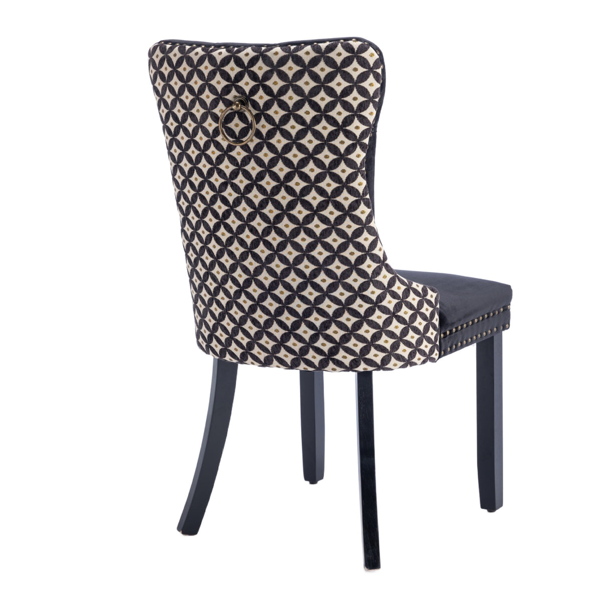 Black Velvet Tufted Dining Chair Set (2) | OROA