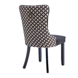 Black Velvet Tufted Dining Chair Set (2) | OROA