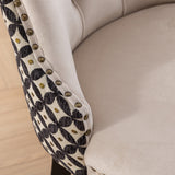 Beige Velvet Tufted Dining Chair Set (2) | OROA
