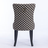 Beige Velvet Tufted Dining Chair Set (2) | OROA