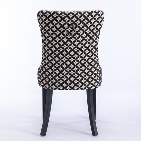 Beige Velvet Tufted Dining Chair Set (2) | OROA