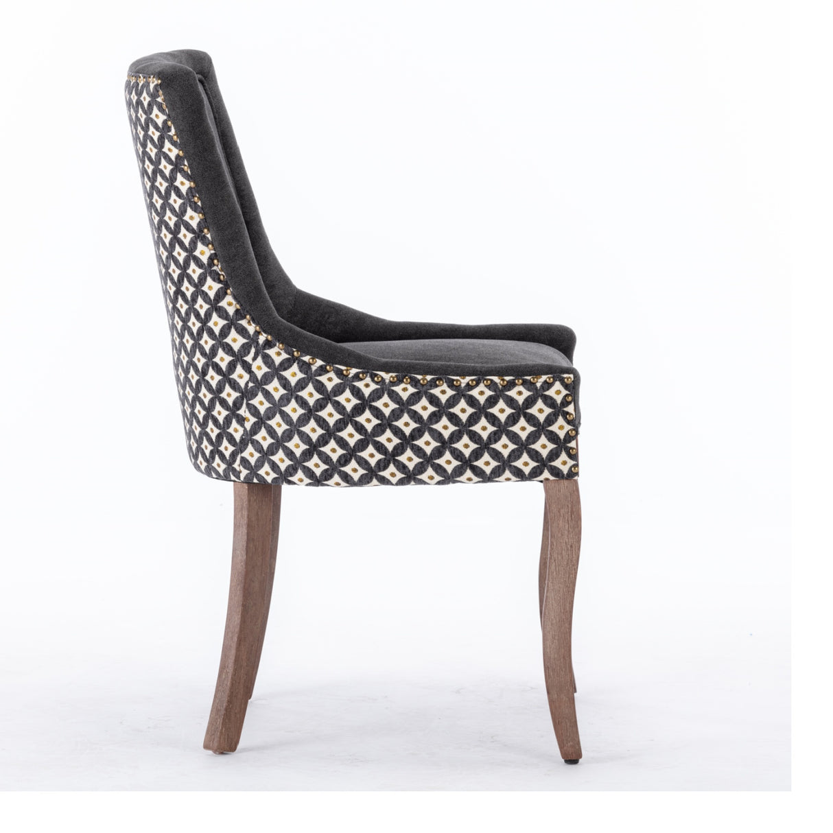 Charcoal Black Upholstered Dining Chair Set (2) | OROA