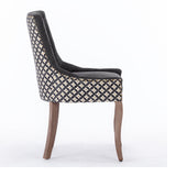 Charcoal Black Upholstered Dining Chair Set (2) | OROA