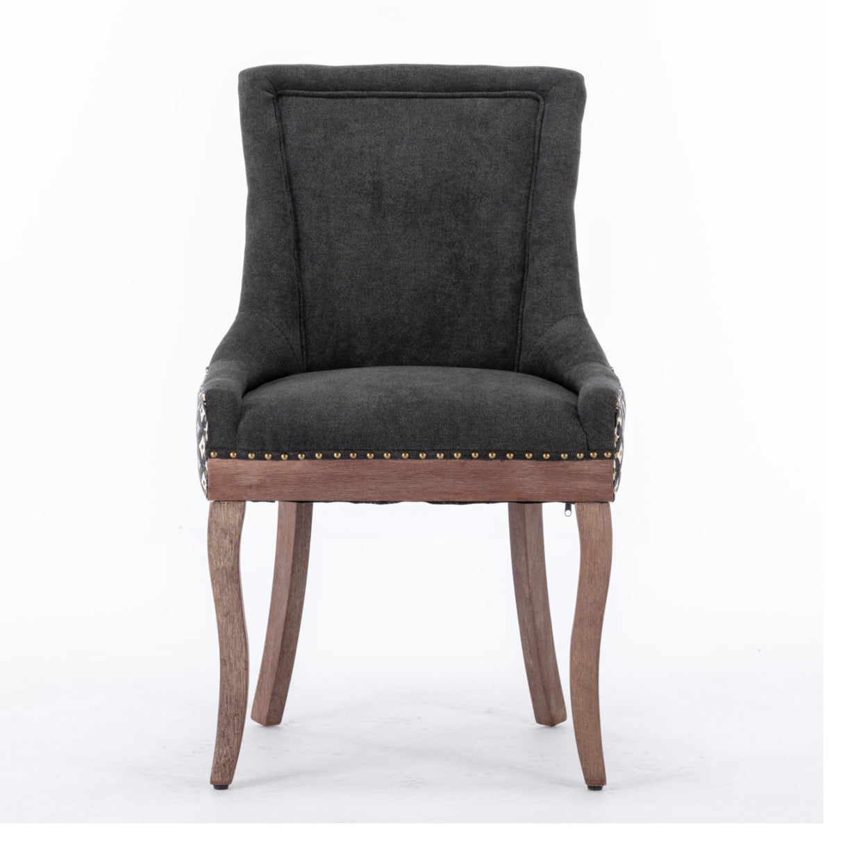 Charcoal Black Upholstered Dining Chair Set (2) | OROA