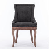 Charcoal Black Upholstered Dining Chair Set (2) | OROA