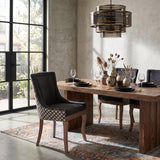 Charcoal Black Upholstered Dining Chair Set (2) | OROA