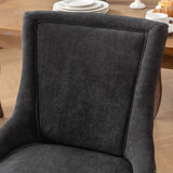 Charcoal Black Upholstered Dining Chair Set (2) | OROA