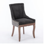 Charcoal Black Upholstered Dining Chair Set (2) | OROA