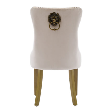 Modern European furniture - Tufted Beige Velvet Dining Chairs (2) - www.oroa.com