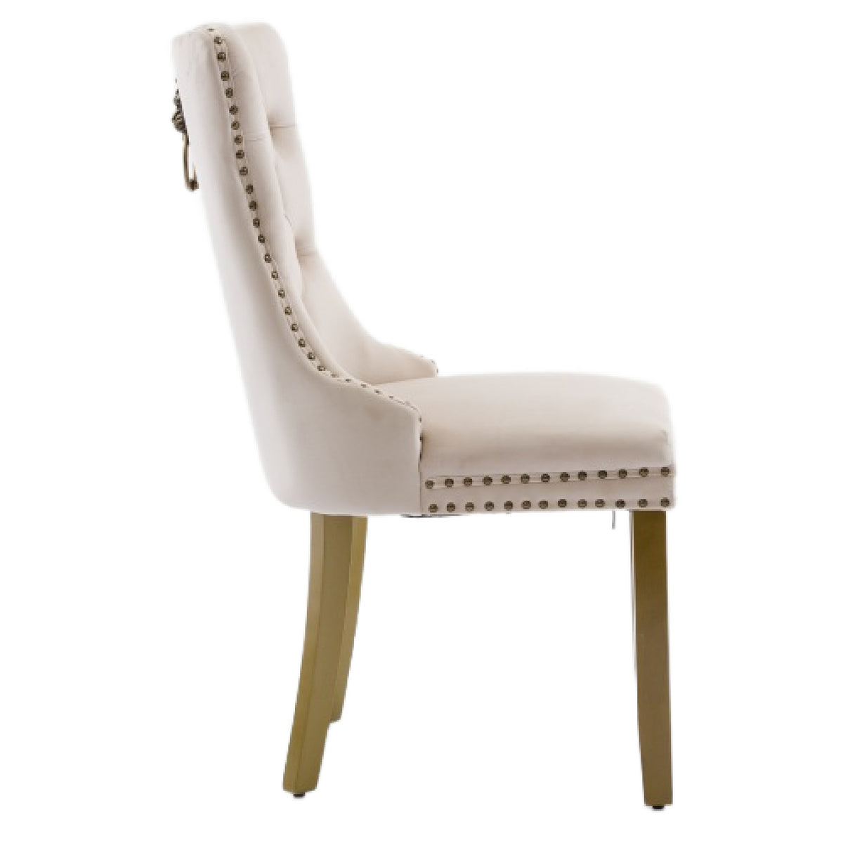 Tufted Beige Velvet Dining Chairs (2) | OROA