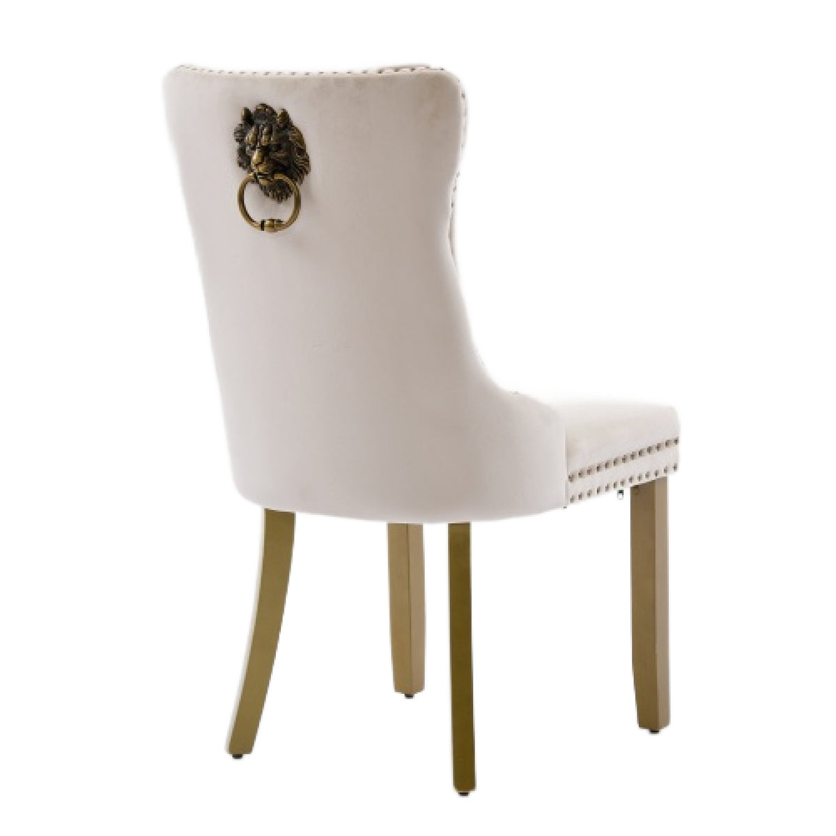 Tufted Beige Velvet Dining Chairs (2) | OROA