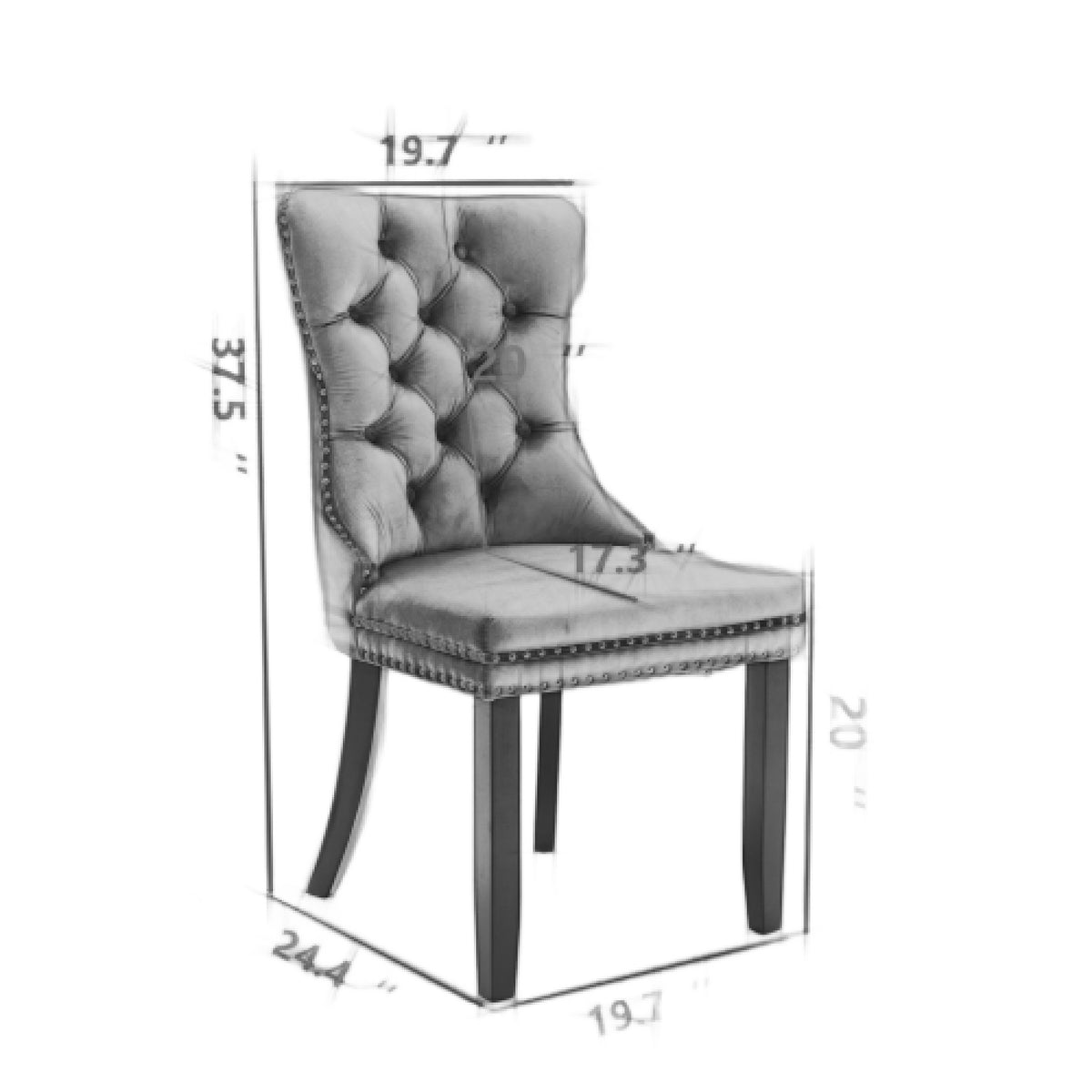 Tufted Beige Velvet Dining Chairs (2) | OROA