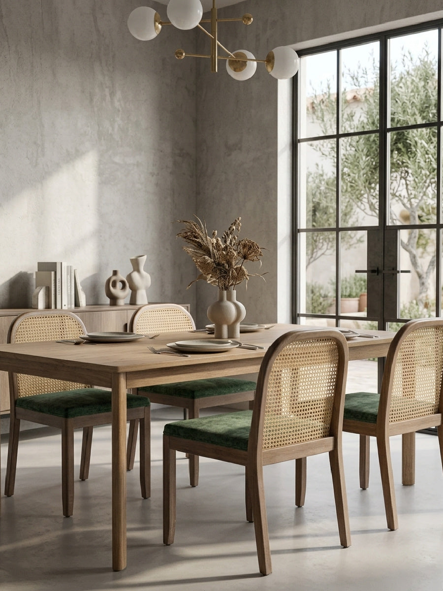 Curved Arched Cane Back Dining Chairs (2) | OROA