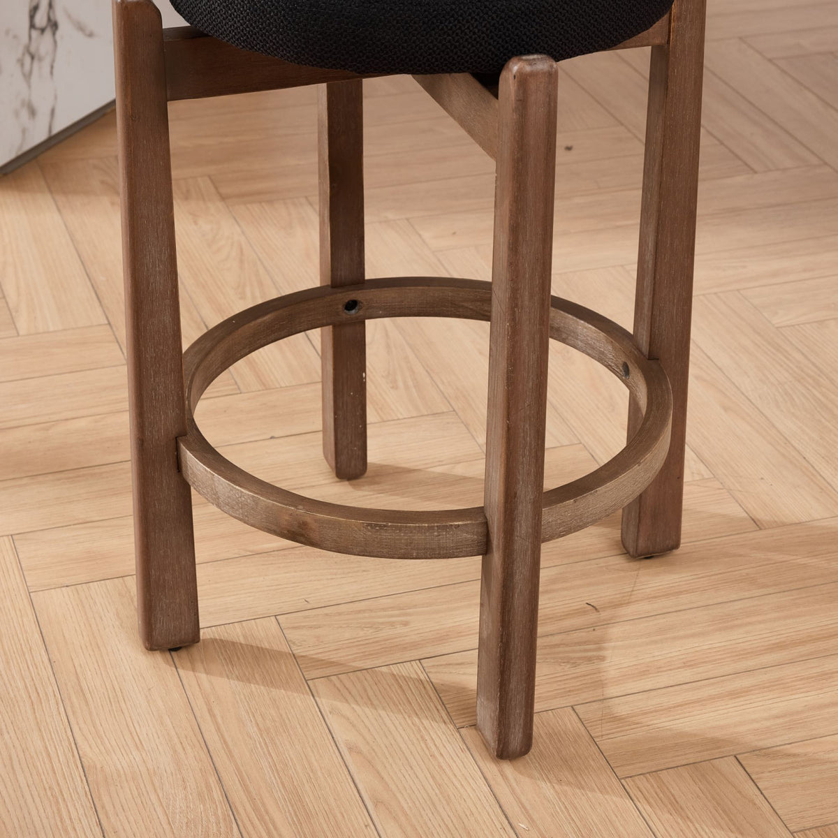 Black Mid-Century Modern Swivel Counter Stools (2) | OROA
