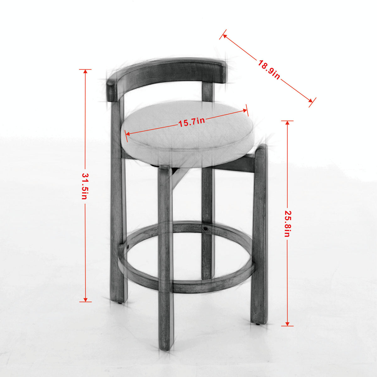 Black Mid-Century Modern Swivel Counter Stools (2) | OROA