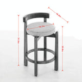 Black Mid-Century Modern Swivel Counter Stools (2) | OROA