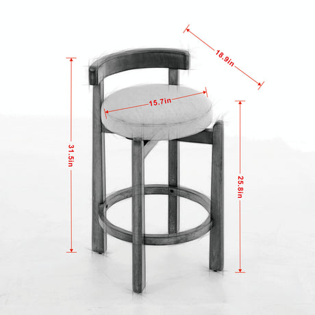 Black Mid-Century Modern Swivel Counter Stools (2) | OROA
