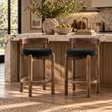 Black Mid-Century Modern Swivel Counter Stools (2) | OROA