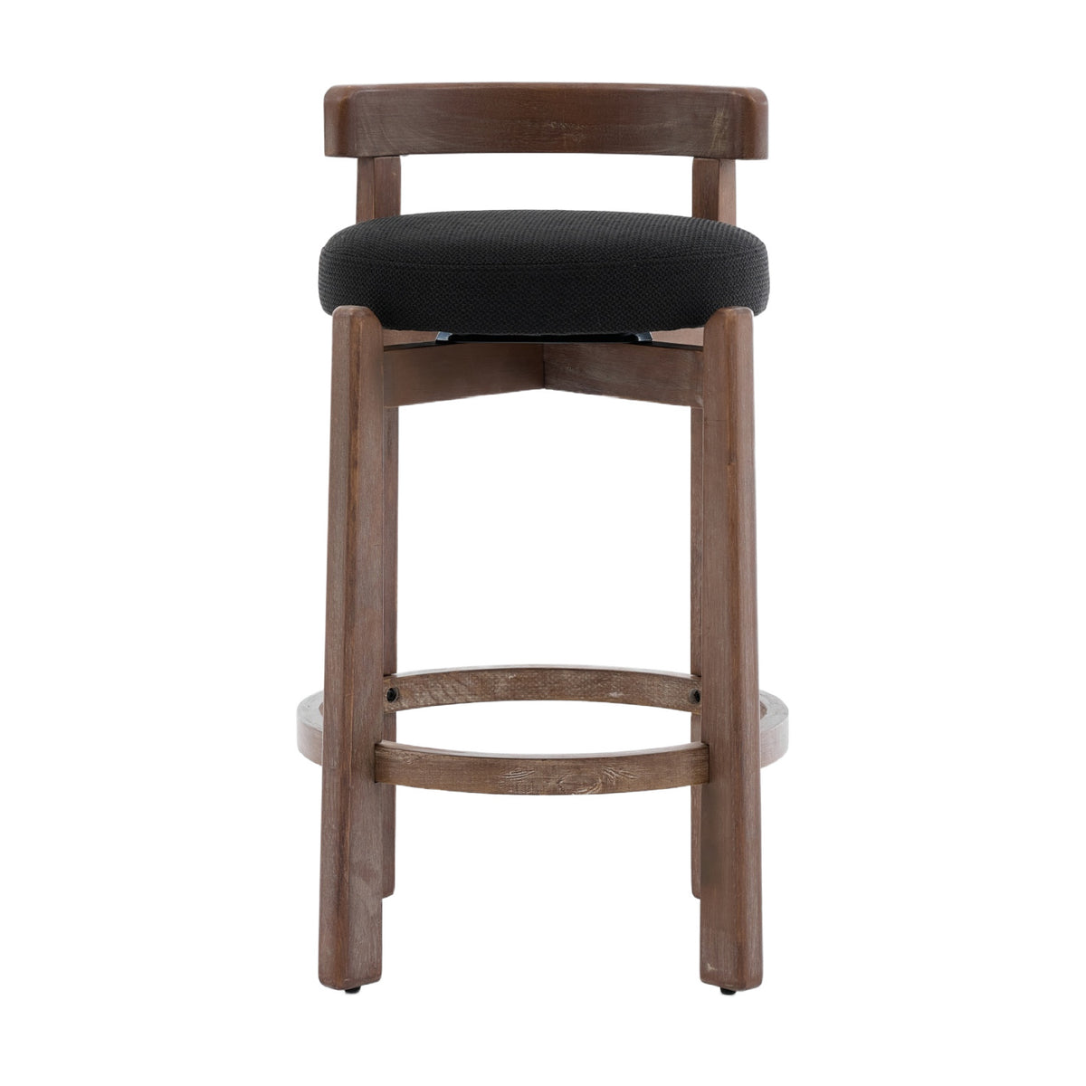 Black Mid-Century Modern Swivel Counter Stools (2) | OROA