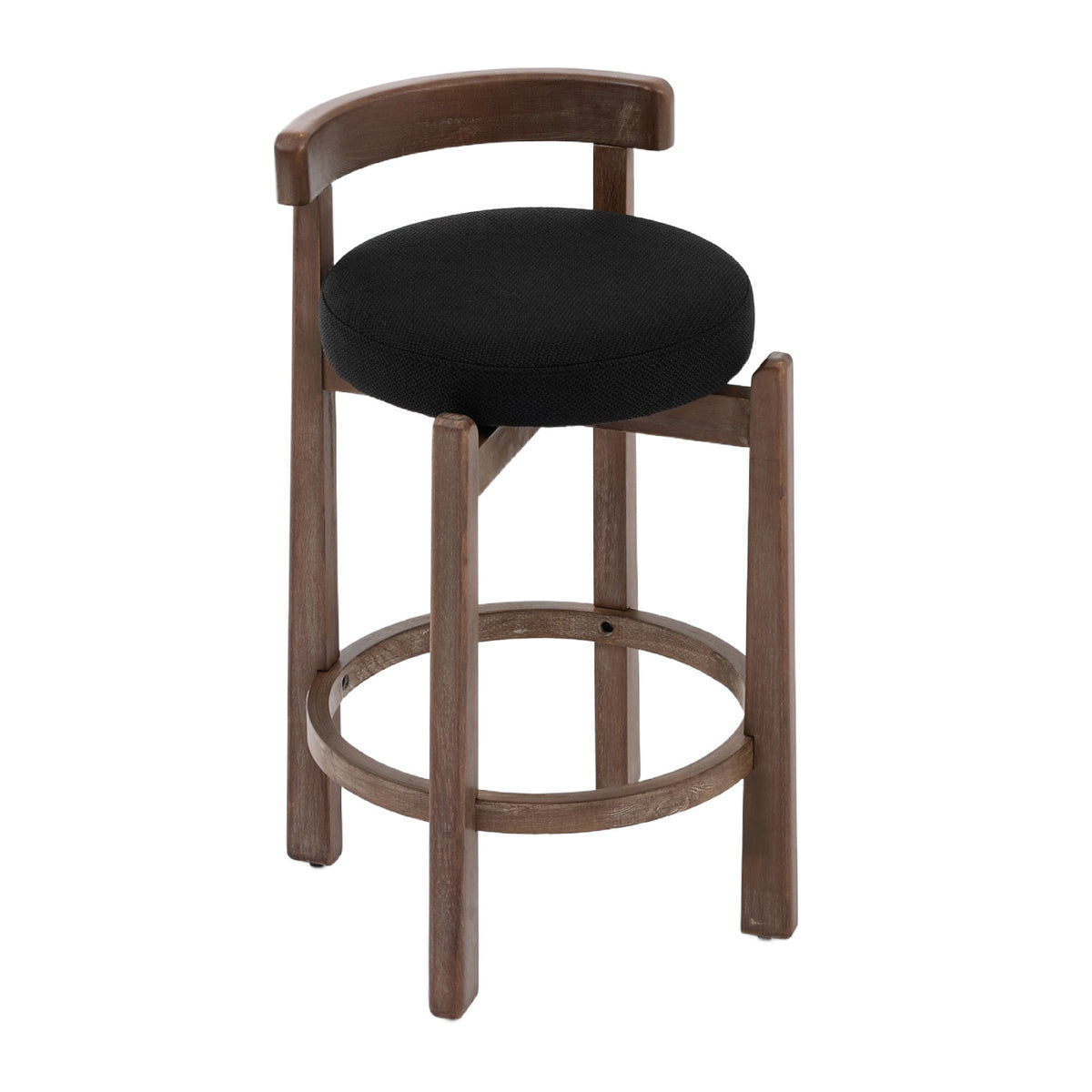 Black Mid-Century Modern Swivel Counter Stools (2) | OROA