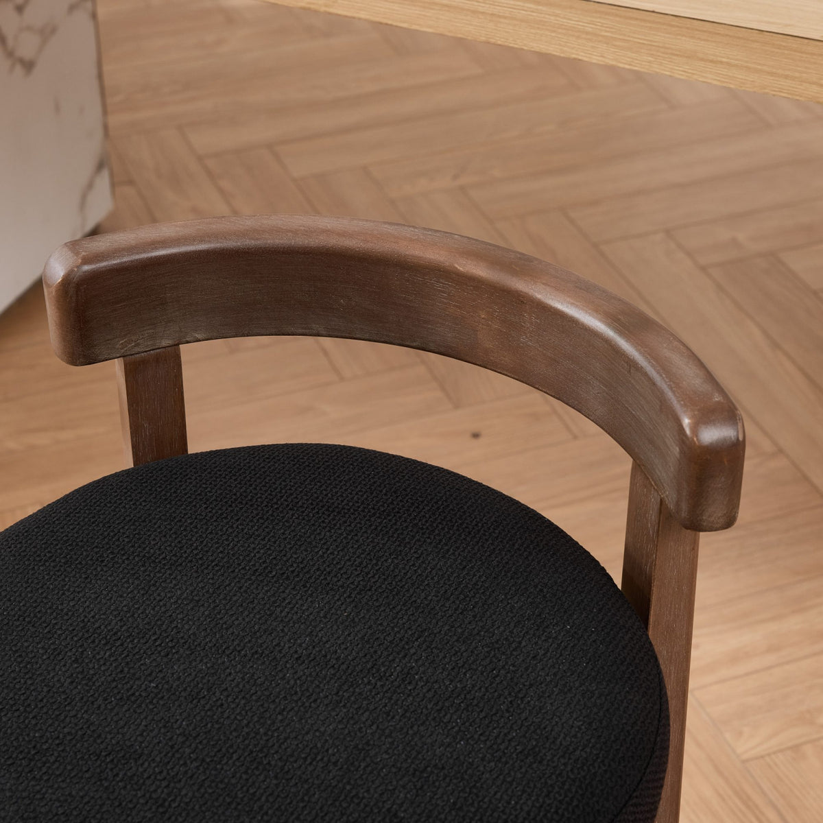 Black Mid-Century Modern Swivel Counter Stools (2) | OROA