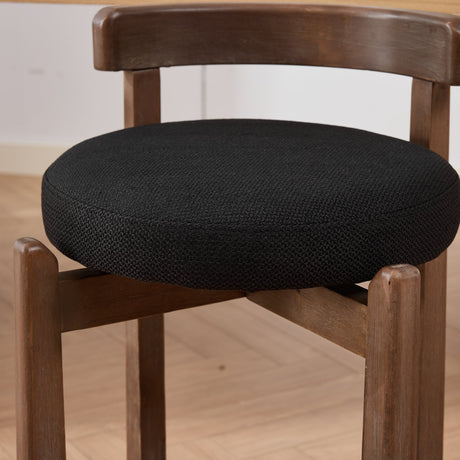 Black Mid-Century Modern Swivel Counter Stools (2) | OROA