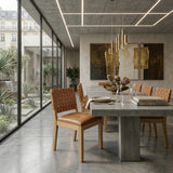 Woven PU Leather Dining Chairs (2) | OROA