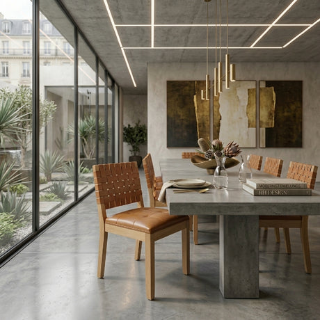 Woven PU Leather Dining Chairs (2) | OROA