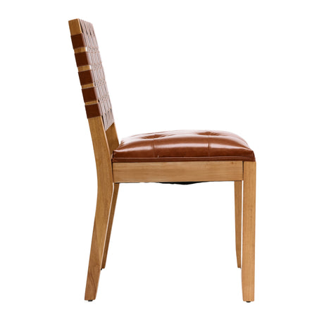Woven PU Leather Dining Chairs (2) | OROA