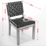 Hunter Green Woven PU Leather Dining Chairs (2) | OROA