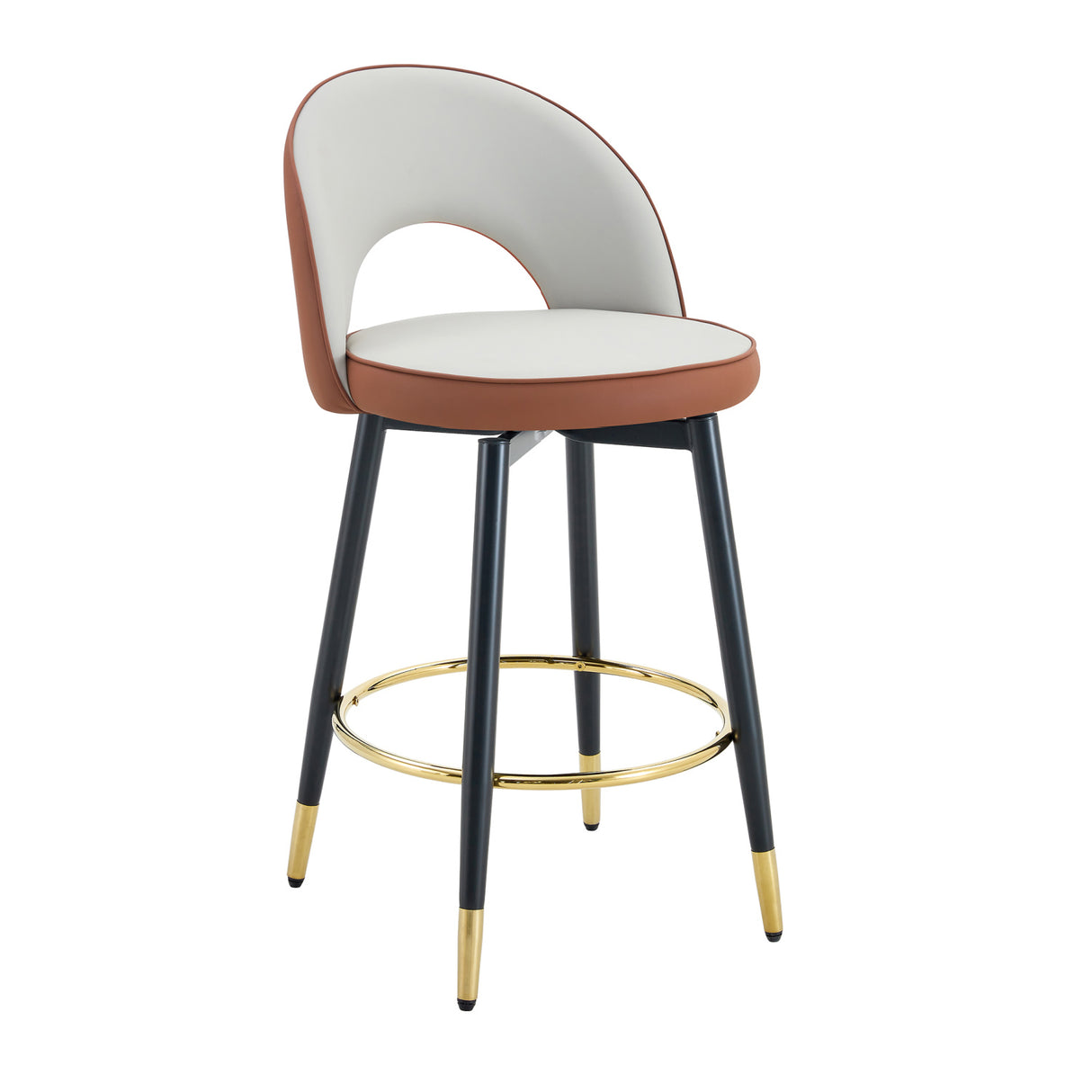 Modern Brown and Light Gray Barstools (2) | OROA