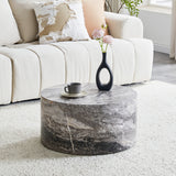 Minimalist Gray Round Marble Coffee Table | OROA