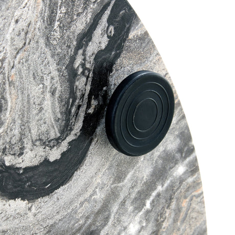 Minimalist Gray Round Marble Coffee Table | OROA