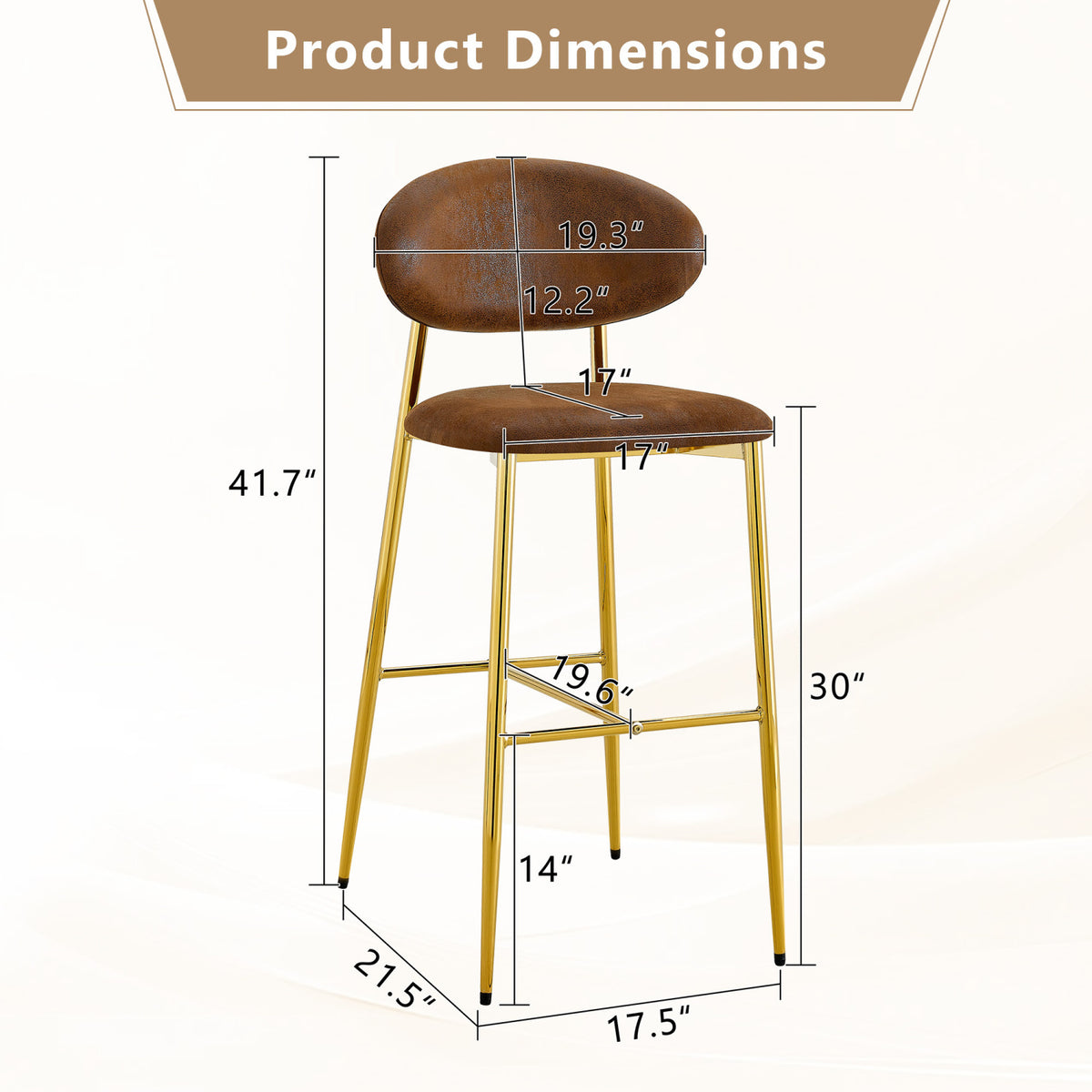 Curved‑Back Upholstered Bar Stools (2) | OROA