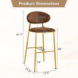 Curved‑Back Upholstered Bar Stools (2) | OROA