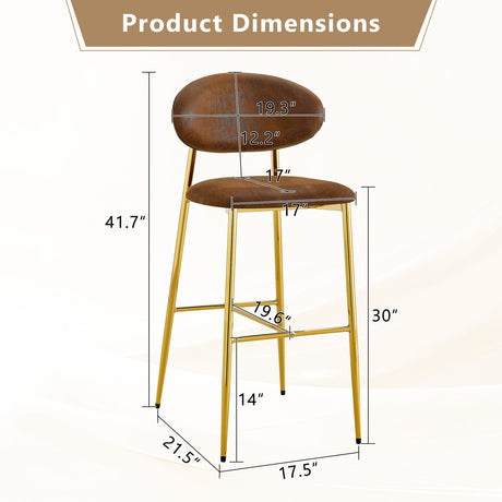 Curved‑Back Upholstered Bar Stools (2) | OROA
