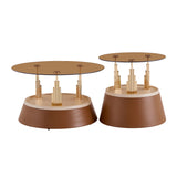Brown Gold Nesting Coffee Table Set | OROA