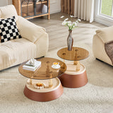 Brown Gold Nesting Coffee Table Set | OROA