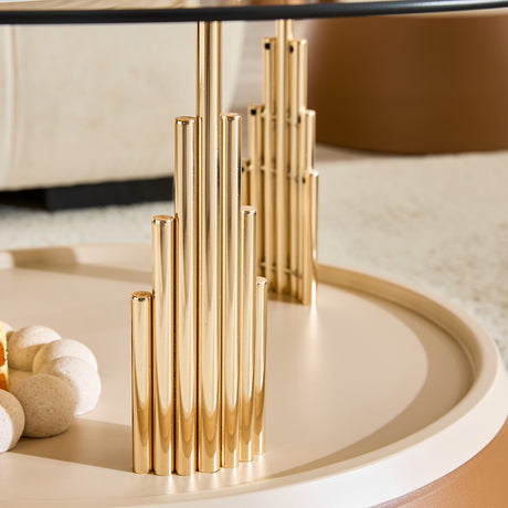 Brown Gold Nesting Coffee Table Set | OROA