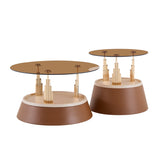 Brown Gold Nesting Coffee Table Set | OROA