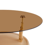 Brown Gold Nesting Coffee Table Set | OROA